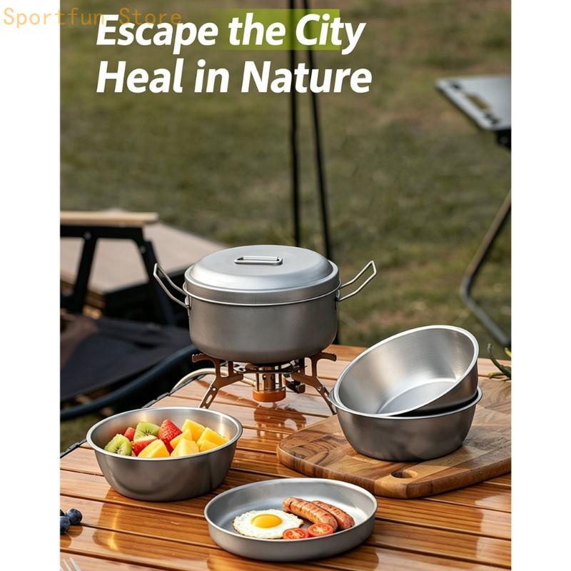 Camping Cooking Dining Set - Grup Peralatan Masak Makanan Perkemahan dengan