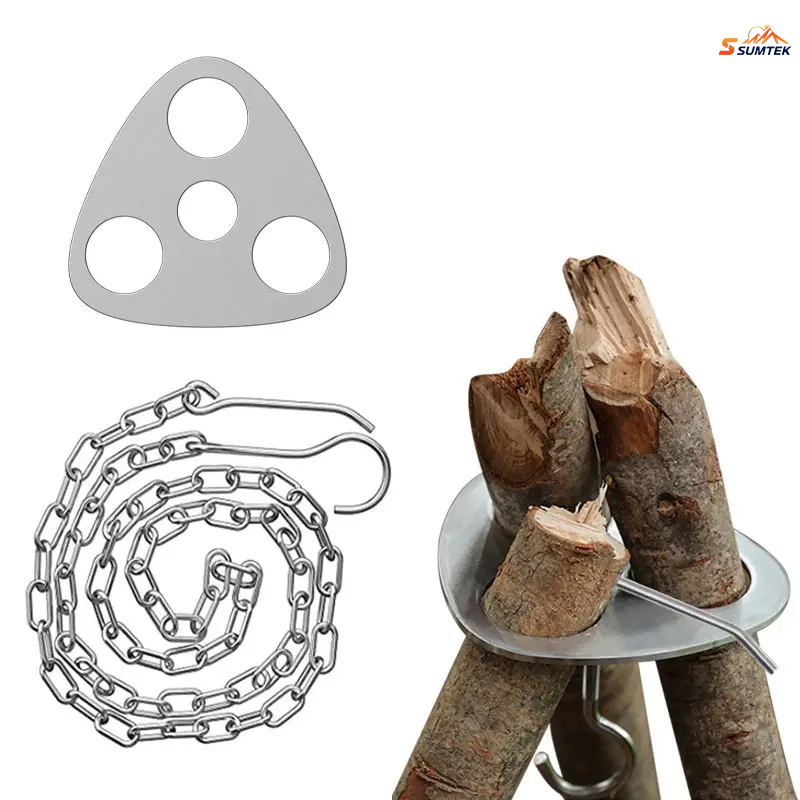 Camping Hiking Cooking - Gantungan Tripod Berkemah Portabel Baja Tahan