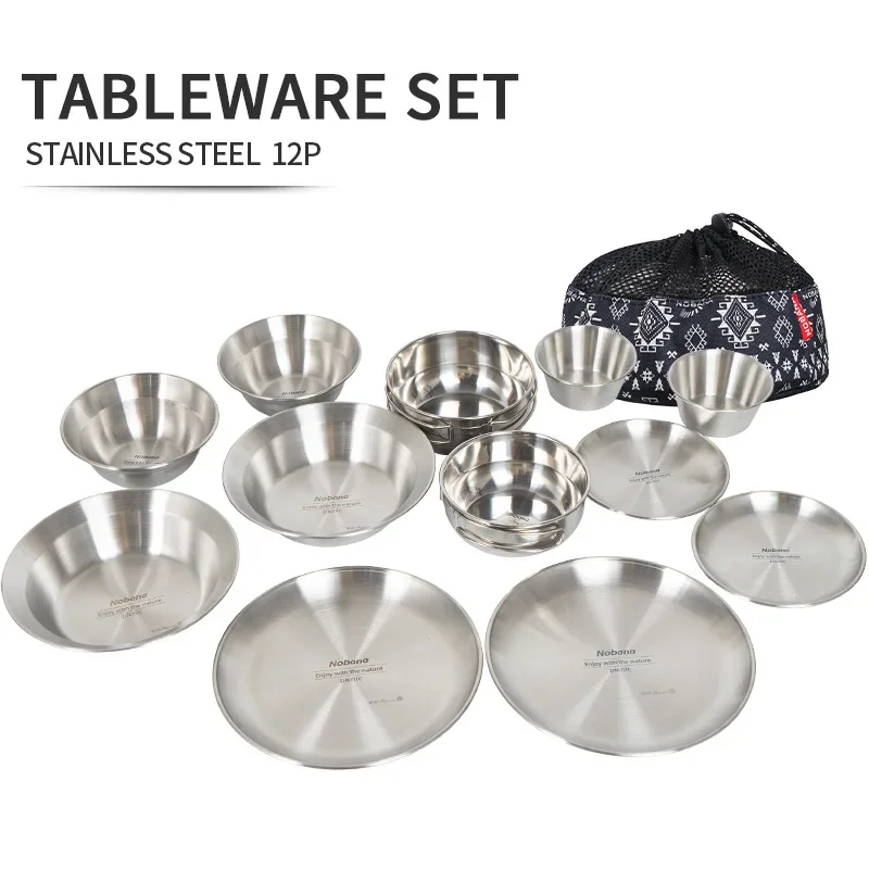 12PCS Set Peralatan Makan Port - Camping Cooking Dining Set ulasan dan harga