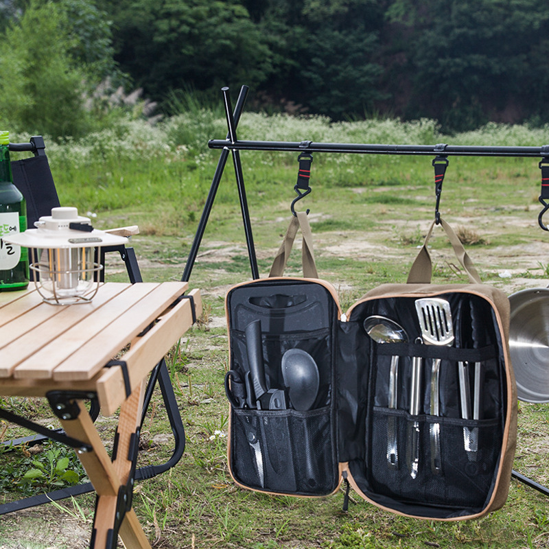 8 Buah Set Peralatan Masak Dap - Camping Cooking Organizer ulasan dan harga