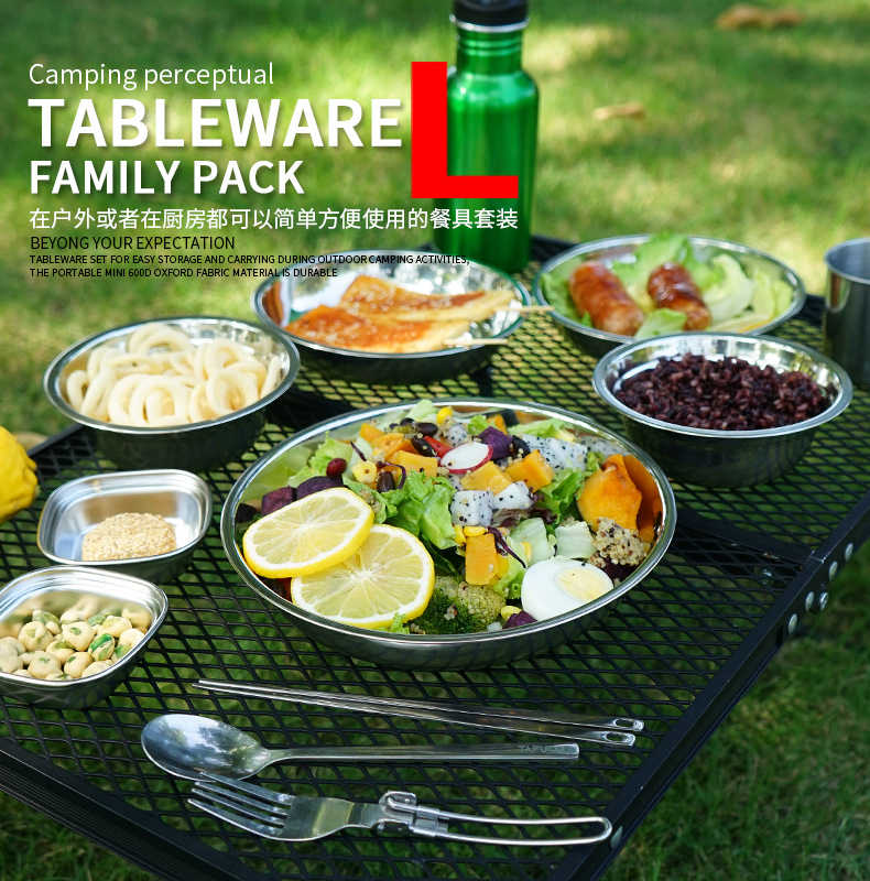 Set Peralatan Makan Portabel C - Camping Cooking Dining Set ulasan dan harga