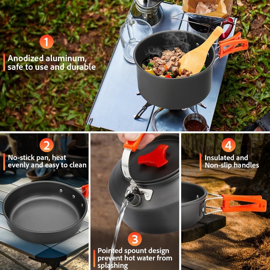 Set Peralatan Masak untuk Berk - Camping Hiking Cooking ulasan dan harga